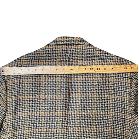 Nordstrom Houndstooth Wool Blazer 42R USA Made Vintage 2 Button Jacket Sportcoat - Picture 9 of 10